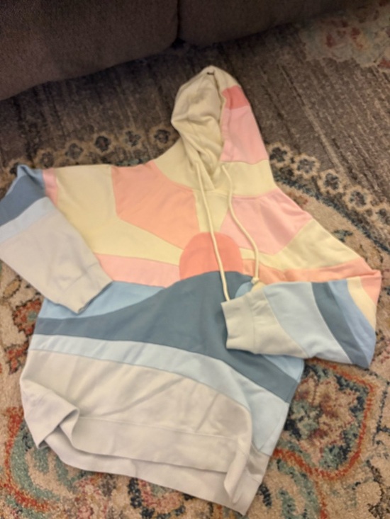 Quiet Storm Tops - Pastel Sunrise Colorblock Hoodie - Women's Pullover Sweatshirt